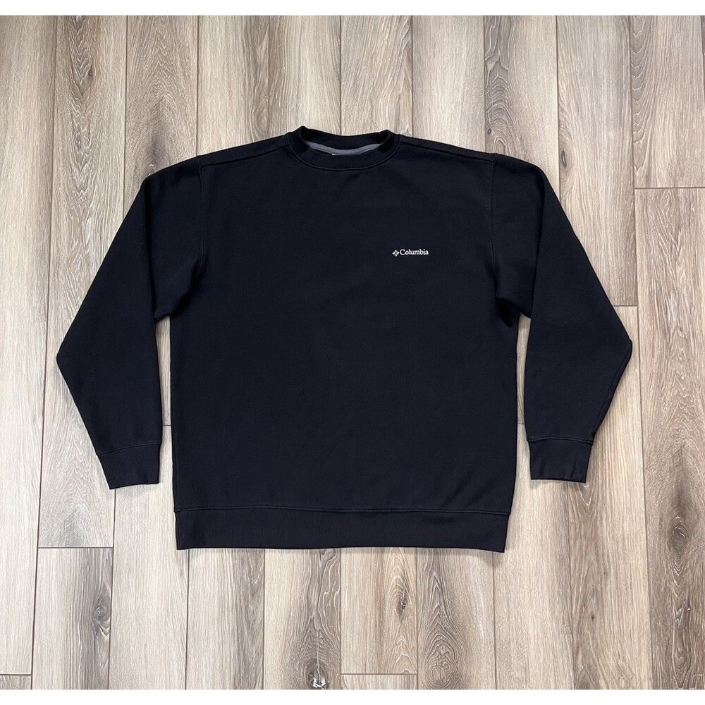 Columbia Hart Mountain II Crewneck Sweatshirt Fleece Logo Black Men’s Sz Large